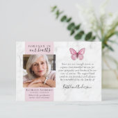 大理石バタフライフォト葬儀サンキューカード サンキューカード (スタンド正面)
