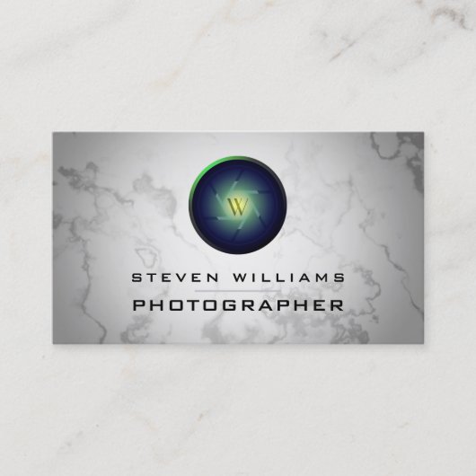 大理石バックカメラレンズライト名刺 名刺 (正面)