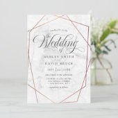 大理石バラエレガント金ゴールド幾何結婚の 招待状 (スタンド正面)