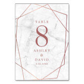 大理石バラシンプル金ゴールドジオメト結婚リ テーブルナンバー (正面)