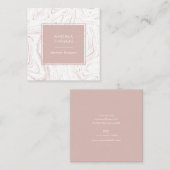 大理石バラピンクパターン正方形名刺 スクエア名刺 (正面/裏面)