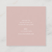 大理石バラピンクパターン正方形名刺 スクエア名刺 (裏面)