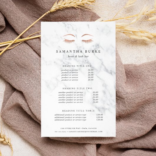 大理石バラ金ゴールドの点滅と眉の価格設定とサービス チラシ