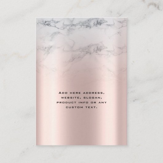 大理石バラ金ゴールドイヤリングネックレス表示カード 名刺 (裏面)