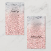 大理石バラ金ゴールドグリッターイヤリングディスプレイカード 名刺 (正面/裏面)