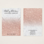 大理石バラ金ゴールドグリッターイヤリングネックレスディスプレイ (正面&裏面)