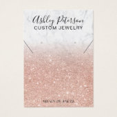 大理石バラ金ゴールドグリッターイヤリングネックレスディスプレイ (正面)