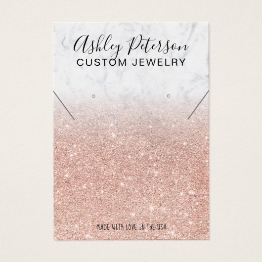 大理石バラ金ゴールドグリッターイヤリングネックレスディスプレイ (正面)