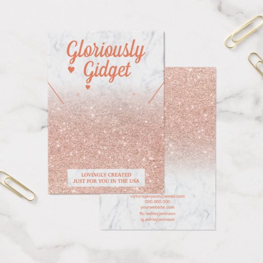 大理石バラ金ゴールドグリッターイヤリングネックレスロゴ (オフィス)