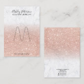 大理石バラ金ゴールドグリッタージュエリーリング表示 名刺 (正面/裏面)