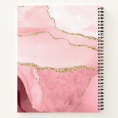 大理石バラ金ゴールドグリッタースクリプトモノグラム ノートブック (裏面)