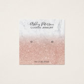 大理石バラ金ゴールドグリッタースタッドイヤリングディスプレイ (正面)