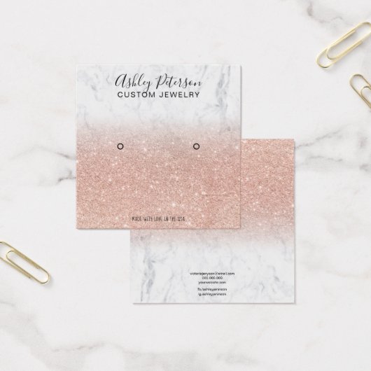 大理石バラ金ゴールドグリッタースタッドイヤリングディスプレイ (オフィス)