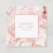 大理石バラ金ゴールドゲートQRコードガーリートレンディー スクエア名刺 (正面)