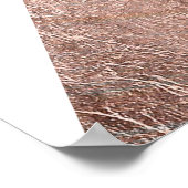 大理石バラ金ゴールドシルバーおよびフローラ地理三角形 ポスター (角)