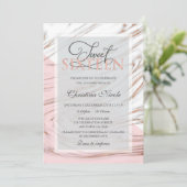 大理石バラ金ゴールドスウィート16誕生日 招待状 (スタンド正面)