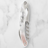 大理石バラ金ゴールドスタイリッシュモノグラムグリッター ソムリエナイフ (裏面)