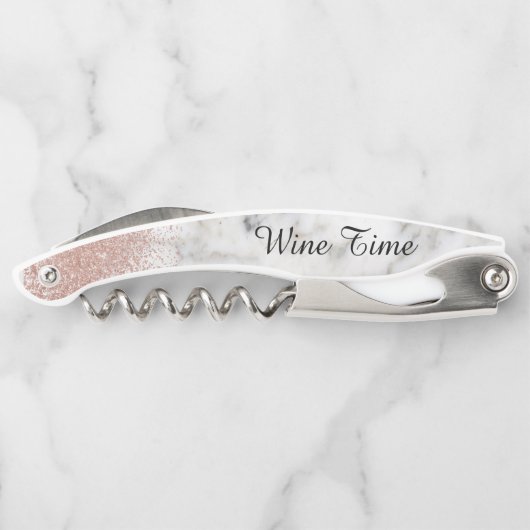 大理石バラ金ゴールドスタイリッシュワインタイムグリッター ソムリエナイフ (裏面)