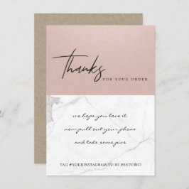 大理石バラ金ゴールドテクスチ企業のャ事業ロゴ サンキューカード