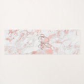 大理石バラ金ゴールドピンクモノグラム名 ヨガマット (裏面(横))