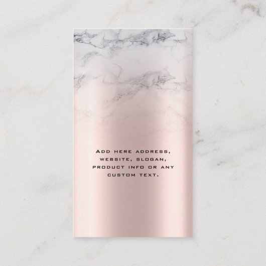 大理石バラ金ゴールドフェイク箔イヤリングディスプレイカード 名刺 (裏面)