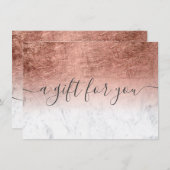 大理石バラ金ゴールドフォイルグラデーションギフト券 (正面/裏面)