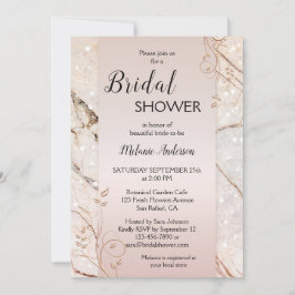 大理石バラ金ゴールドフローラブライダルシャワー招待 招待状