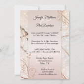 大理石バラ金ゴールドフローラポスト結婚式招待状 招待状 (正面)