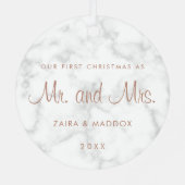 大理石バラ金ゴールドミスター・アンド・ミセス・マイ・初めてのクリスマス メタルオーナメント (裏面)