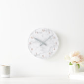 大理石バラ金ゴールドモダン エレガント ラウンド壁時計 (ホーム)