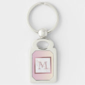 大理石バラ金ゴールドモノグラムピンク キーホルダー (正面)