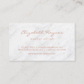 大理石バラ金ゴールドリップリップメイクアップアーティスト 名刺 (裏面)