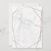 大理石バラ金ゴールド幾何写真保存日付 セーブザデート (裏面)