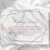 大理石バラ金ゴールド幾何結婚詳細情報 エンクロージャーカード