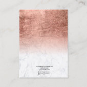 大理石バラ金ゴールド箔ジュエリーイヤリング表示 名刺 (裏面)