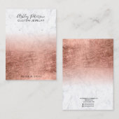 大理石バラ金ゴールド箔ジュエリーイヤリング表示 名刺 (正面/裏面)