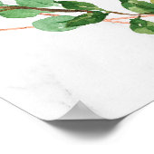 大理石バラ金ゴールド葉40th誕生日へようこそ ポスター (角)