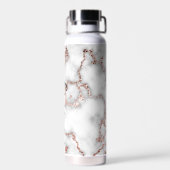 大理石バラ金ゴールド パーソナライズされた ウォーターボトル (背面)