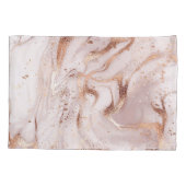 大理石バラ金ゴールド：液体抽象芸術。 枕カバー (裏面)