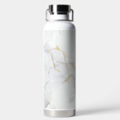 大理石パステルストーンテクスチャグリッター水彩 ウォーターボトル (背面)
