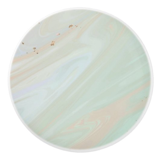 大理石パステルストーンテクスチャグリッター水彩 セラミックノブ (正面)