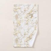 大理石パタエレガントーン金ゴールド白 バスタオルセット (ハンドタオル)