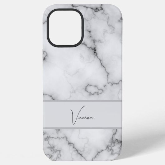 大理石パターンの個人用設定 iPhoneケース (裏面)