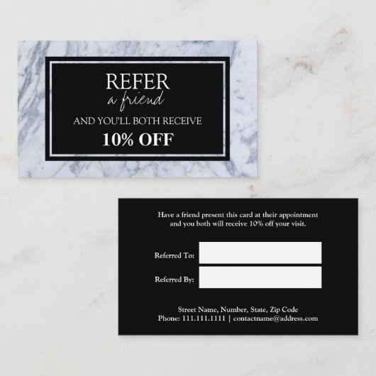 大理石パターンの紹介カード 紹介カード (正面/裏面)