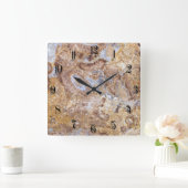 大理石パターンの背景 スクエア壁時計 (ホーム)