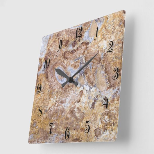 大理石パターンの背景 スクエア壁時計 (傾斜)