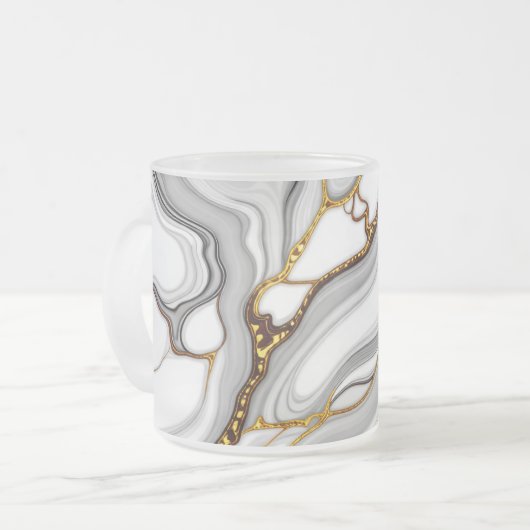 大理石パターンマグ&カップ フロストグラスマグカップ (正面左)