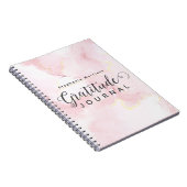 大理石パターン感謝ジャーナル – ピンク&ホワイト ノートブック (右側)
