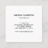 大理石パタ葉ーンプロフェッショナルの水色のカラー スクエア名刺 (裏面)