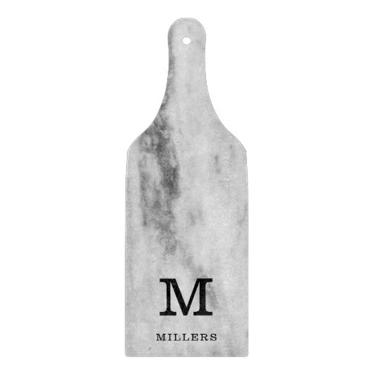 大理石パパーソナライズされたターンの姓モノグラム カッティングボード (正面)